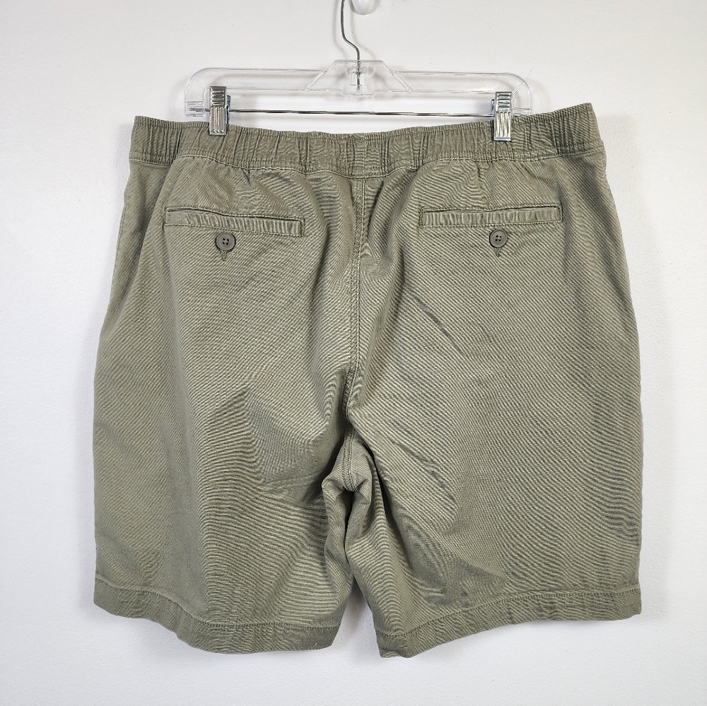 Mutual Weave Khaki Elastic Waist Drawstring Shorts Men’s Size XL - Picture 2 of 8